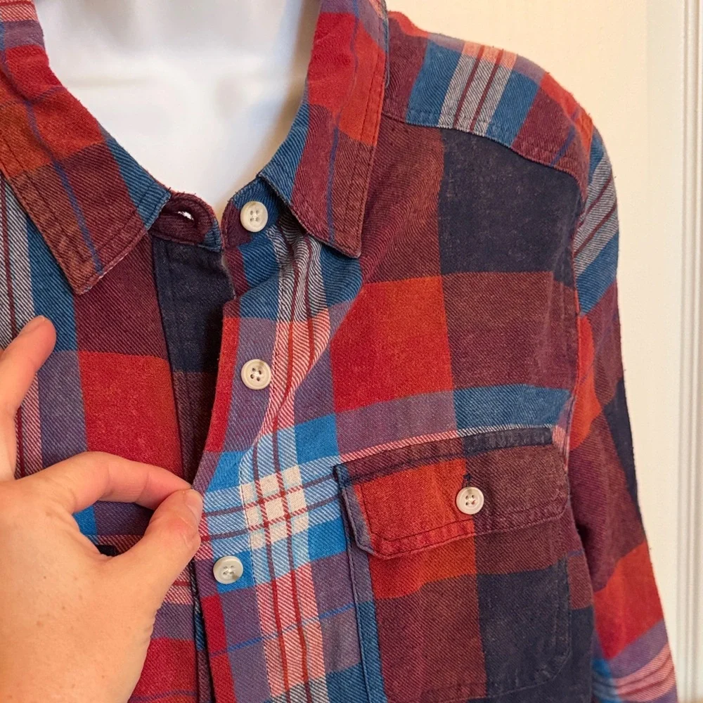 Mossimo Supply Co. Red and Blue Plaid Shirt - Picture 3 of 5